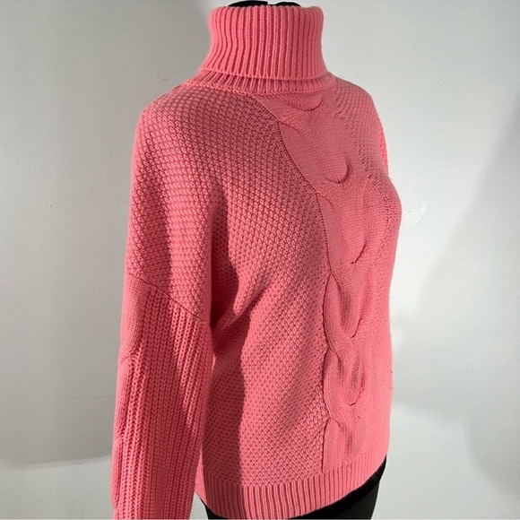 Zenana Outfitters Vibrant Pink Cowl Neck Sweater - Picture 3 of 7